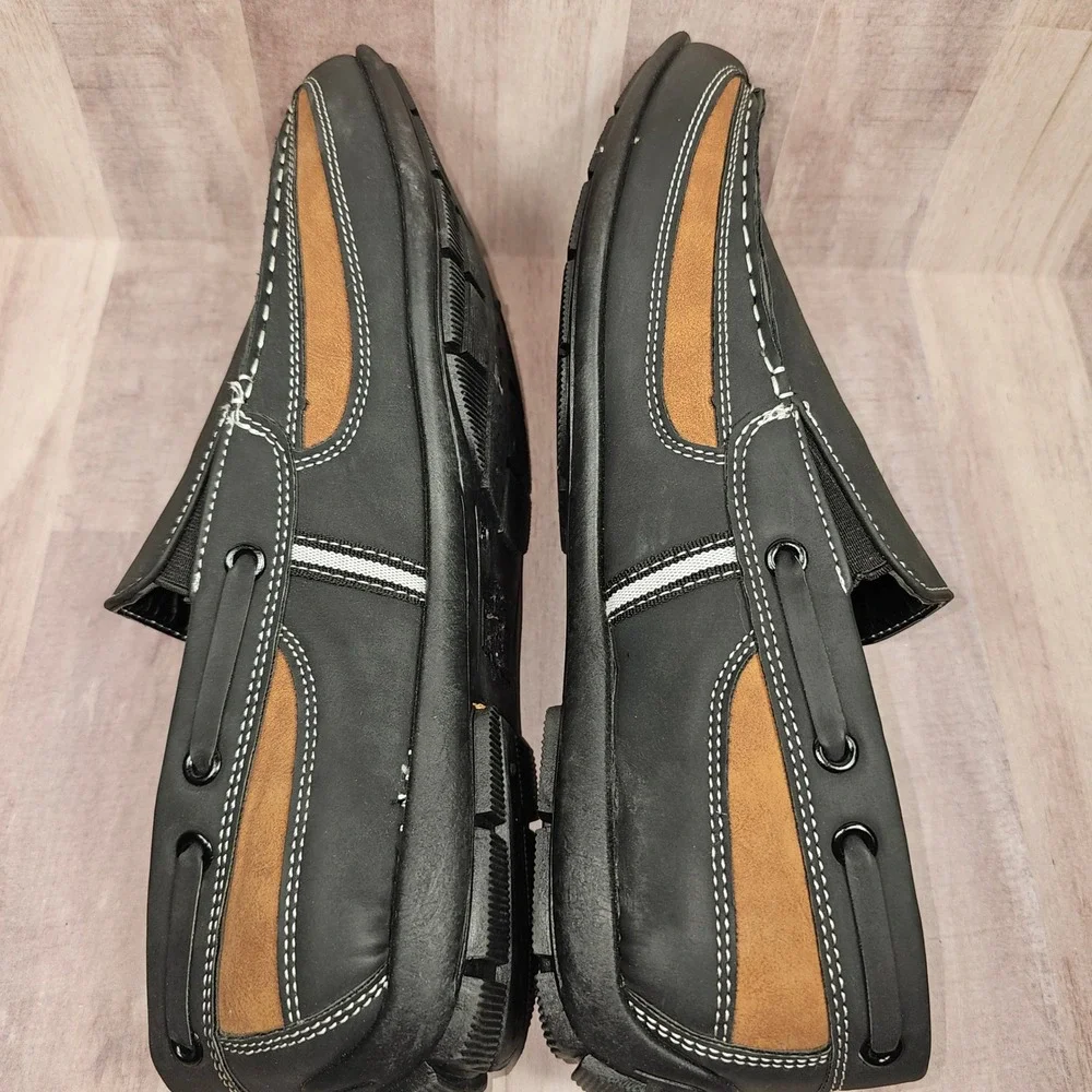 Tim Evans England Mens Loafers Black Brown Driving Shoes Moc Toe Slip On Sz 13